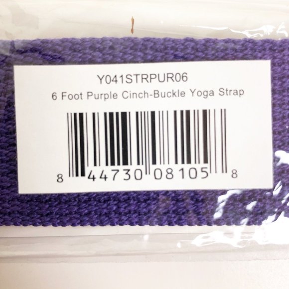3/$20 Yoga Strap Belt 8 ft. Cinch Buckle Purple - Picture 3 of 5